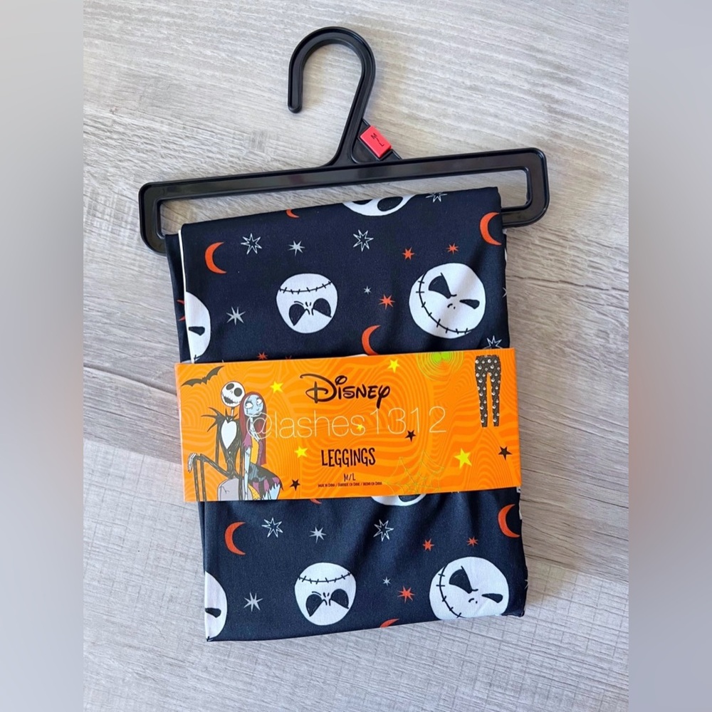 Disney Black and Orange Jack Skellington Leggings